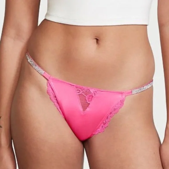 New VERY SEXY Bombshell Shine Strap Thong Panty Crystal Band Underwear - Picture 4 of 11